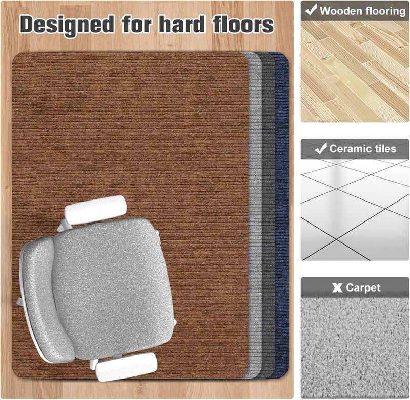 Placoot Desk Chair Mat for Hardwood Floor Corduroy Surface 1/6" Thick 55"x35" Office Chair Mat for Rolling Chairs-100% Large Anti-Slip Backing Under Desk Low-Pile Office Rug Floor Mat for Office/Home - Image 2